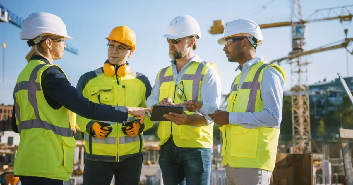 HOPEWAY headquarters building with professional team and construction equipment