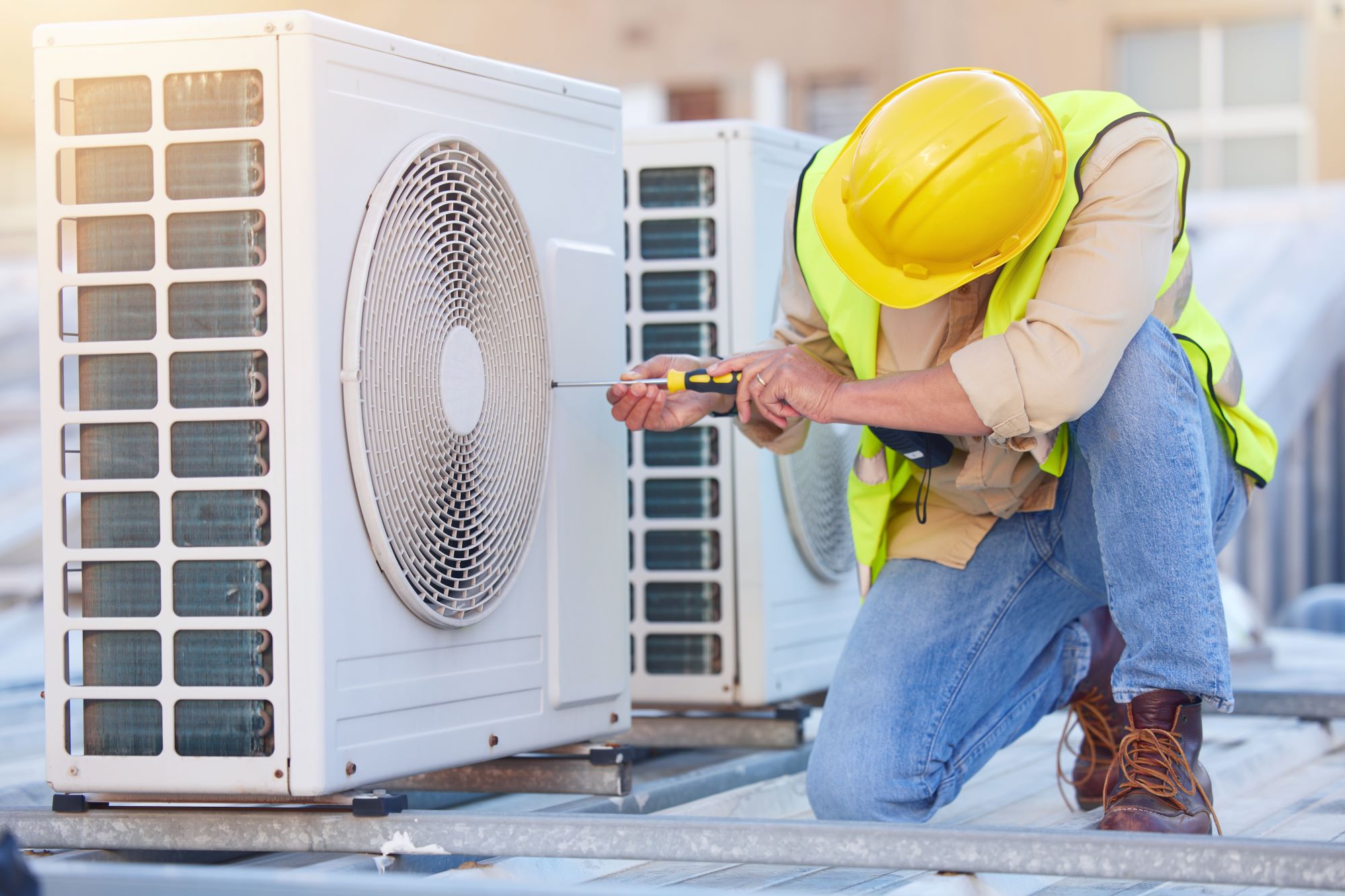 HOPEWAY technicians performing HVAC system maintenance and offering after-sales support for optimal performance and longevity